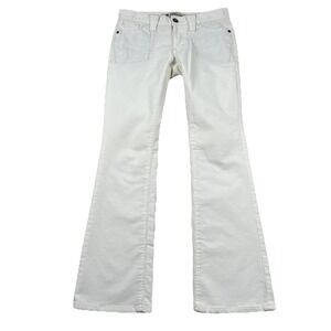 Vintage Gap Corduroy Pants Womens 1A Low Rise Boot Cut Ivory White Y2k Britney